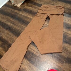 Elegant Tan Wide Leg Pants